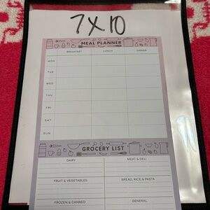 Meal planner pad $5 if purchased with items totaling $15 or more